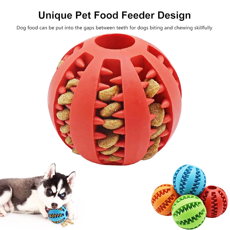 Dog Ball Toy for Small Dogs | Interactive, Elastic, Chew-Friendly & Tooth Cleaning