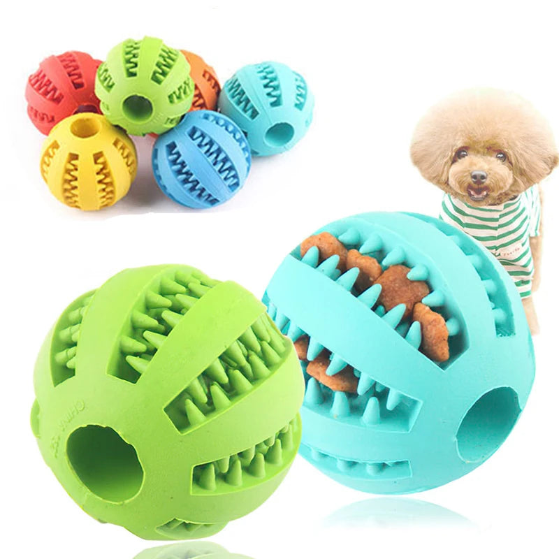 Dog Ball Toy for Small Dogs | Interactive, Elastic, Chew-Friendly & Tooth Cleaning